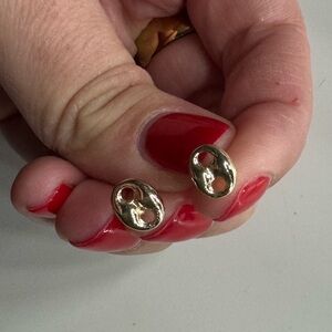 Mariner Link 14k Gold Stud Earrings